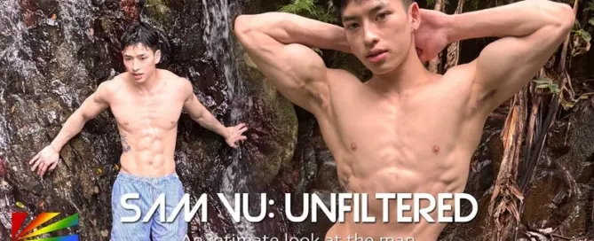 Sam Vu posing outdoors in promotional image for PeterFever Lost in Puerto Rico series