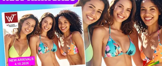 Williams Trading new arrivals April 2026 featuring women’s lingerie and swimwear styles for retail buyers