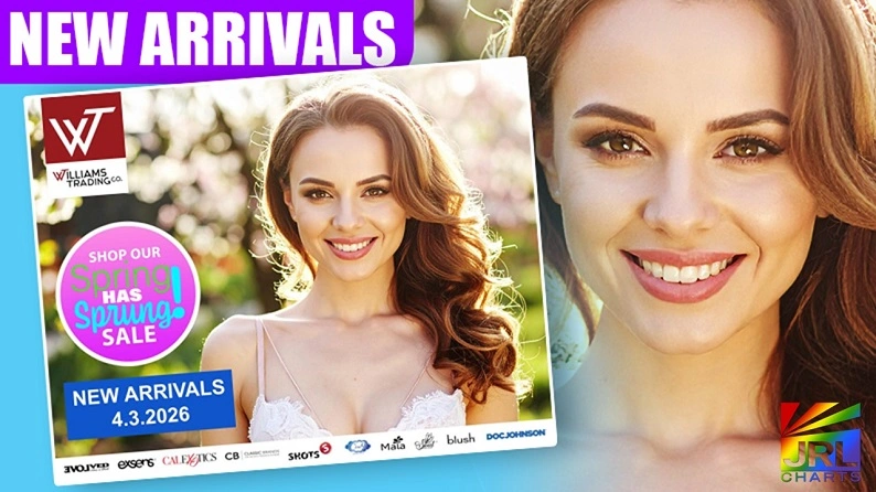 Williams Trading Spring Sale New Arrivals April 2026 featuring lingerie and pleasure product brands for retailers