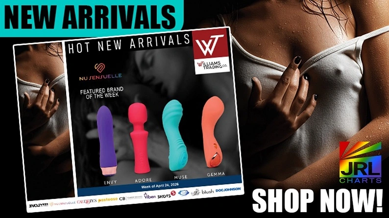 NU Sensuelle vibrators featured in Williams Trading Weekly New Arrivals catalog for retail buyers