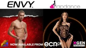 XGEN Products Lapdance Lingerie and ENVY Menswear display for East Coast News distribution expansion