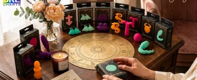Zodiac Mini Vibes collection by Our Erotic Journey displayed as a Mother’s Day wellness gift set with astrology theme