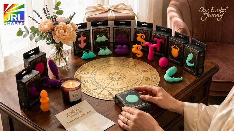 Zodiac Mini Vibes collection by Our Erotic Journey displayed as a Mother’s Day wellness gift set with astrology theme