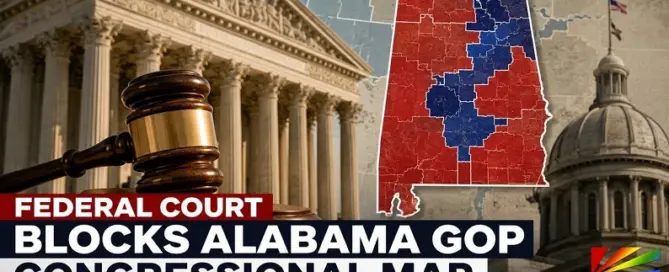 Federal court blocks Alabama GOP congressional map after judges ruled the redistricting plan intentionally discriminatory ahead of the 2026 elections.