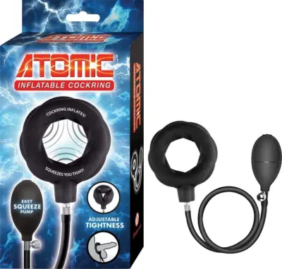 Retail packaging for the Atomic Brand by Nasstoys inflatable wellness accessory product line.