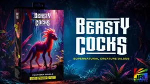 Beasty Cocks Panthera Double fantasy silicone product with retail packaging showcasing textured design and suction base