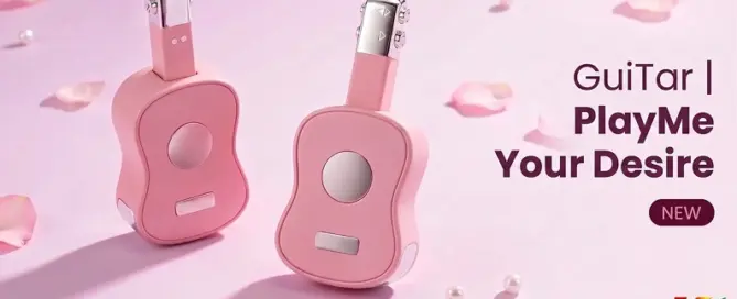BeYourLover GuiTar guitar shaped wellness device with app control suction and vibration features