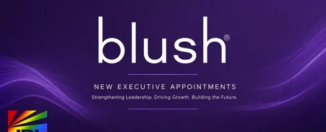Blush logo on purple background highlighting new executive appointments in the sexual wellness B2B market