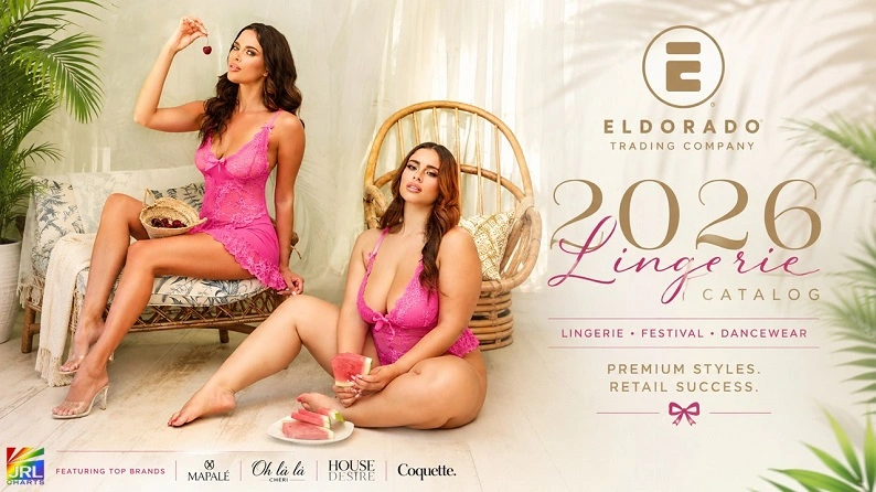 Models showcase styles from the Eldorado 2026 Lingerie Catalog featuring retail-ready lingerie, festival fashion, and dancewear collections for wholesale buyers.
