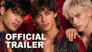 Gay Velvet Club official trailer image featuring cast members in red neon club setting from Fernando do Vale LGBTQ series