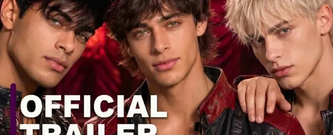 Gay Velvet Club official trailer image featuring cast members in red neon club setting from Fernando do Vale LGBTQ series