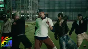 Keiynan Lonsdale performs choreography with dancers in Belong 2 U music video