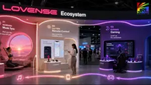 Lovense ecosystem booth at EroSpain 2026 showcasing connected device technology, remote control features, and interactive retail strategy