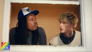 Machine Gun Kelly and Wiz Khalifa in Girl Next Door music video featuring comedic hip hop storyline