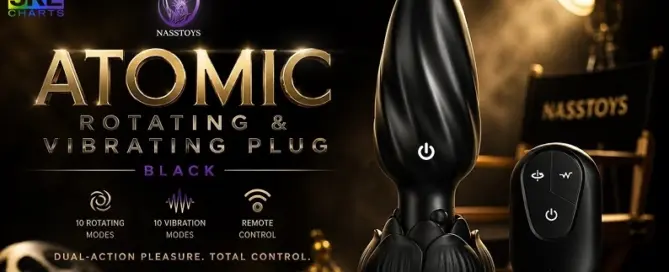 Nasstoys Atomic rotating and vibrating plug black with wireless remote control men’s wellness product