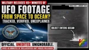 Pentagon UAP footage showing unidentified object tracked by military sensors moving toward ocean surface