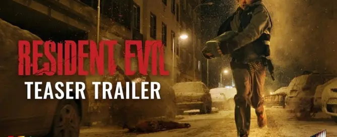 Resident Evil 2026 movie teaser trailer scene featuring dark horror reboot atmosphere