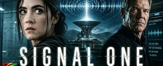 Signal One movie poster with Isabelle Fuhrman and Dennis Quaid sci fi alien communication thriller