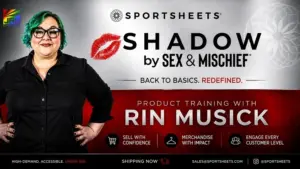 Sportsheets Shadow Collection product training with Rin Musick highlighting retail sales and merchandising strategies