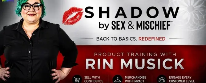 Sportsheets Shadow Collection product training with Rin Musick highlighting retail sales and merchandising strategies