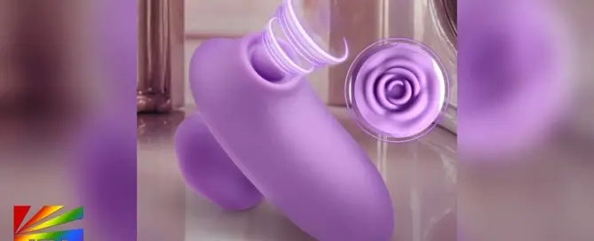 XR Brands Pulsing Pansy compact wellness stimulator shown in a clean retail-style presentation