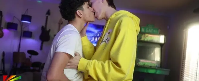 Zach Letoa and Cooper Bently in Zach’s Bottom Line streaming production from Helix Studios