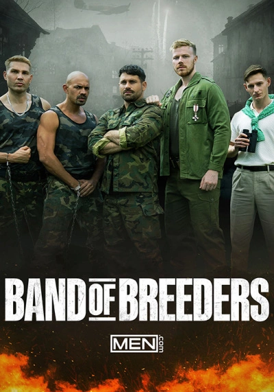 Band Of Breeders DVD cover artwork from MEN.com featuring Alexandro Cabrera, Ander The Viking, Beau Butler, John Jai, and Jordan Fox.