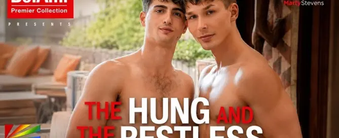 Promotional artwork for BelAmi Entertainment's The Hung And The Restless DVD featuring Michael Ross, Apolo Cruz and BelAmi fan favorites ahead of its June 2026 release.