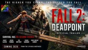 Harriet Slater navigates a broken mountain bridge thousands of feet above the ground in FALL 2: DEADPOINT, the upcoming survival thriller directed by The Spierig Brothers.