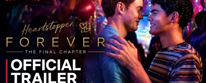 Joe Locke and Kit Connor appear in Heartstopper Forever official trailer artwork for the upcoming Netflix romantic drama film.