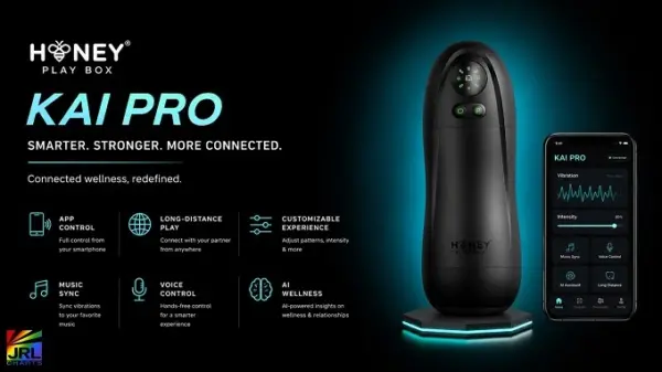 Honey Play Box Kai Pro AI-powered connected wellness device featuring Bluetooth app controls, remote connectivity, and smart wellness technology.