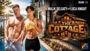 Malik Delgaty and Luca Knight featured in MEN.com's The Cottage, a countryside-themed production highlighted by JRL CHARTS Gay News.