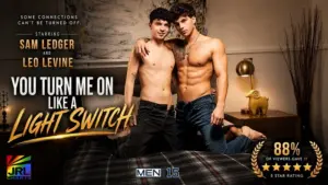 Sam Ledger and Leo Levine star in You Turn Me On Like A Light Switch, the acclaimed 2026 release that earned an 88 percent five-star viewer rating.