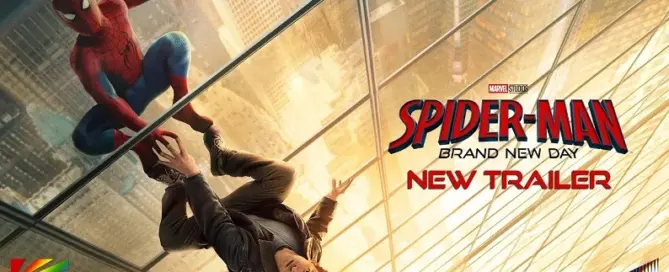 Spider-Man and Peter Parker featured in the Spider-Man Brand New Day movie trailer artwork promoting the upcoming Marvel and Sony Pictures theatrical release.