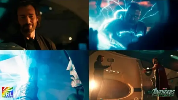 A collage of official screenclips from Marvel Studios' Avengers: Doomsday trailer featuring key moments from the upcoming MCU blockbuster.