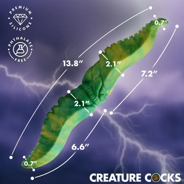 Dual Kraken Silicone Double Dildo dimensions premium silicone specifications and measurements.