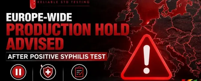 Talent Testing Service Europe issues a Europe-wide production hold following a confirmed positive syphilis test in Spain.