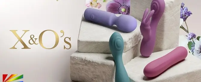 NS Novelties X And O's premium intimate wellness collection displayed for B2B retailers.