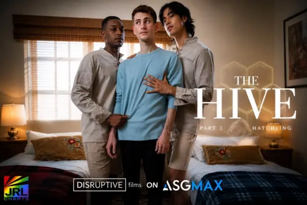 Ty Santana, Trevor Harris and Jay Wu appear in a dramatic bedroom scene from Disruptive Films' The Hive Part 2: Hatchling.