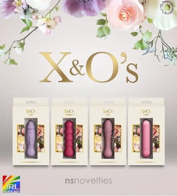 Retail packaging for the X And O's by NS Novelties premium intimate wellness collection displayed for wholesale buyers.