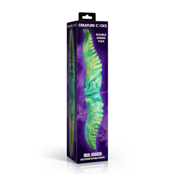 Creature Cocks Dual Kraken Silicone Double Dildo retail packaging by XR Brands.