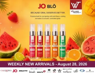 Williams Trading Weekly New Arrivals digital catalog for August 28, 2026 featuring JO BLŌ