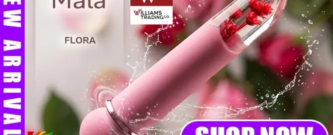 Maïa FLORA leads Williams Trading Weekly New Arrivals for August 21, 2026, featured by JRL CHARTS B2B Pleasure Products News.
