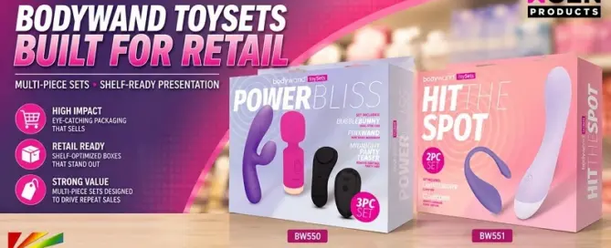 Bodywand toySets Power Bliss and Hit the Spot retail collections from XGEN Products