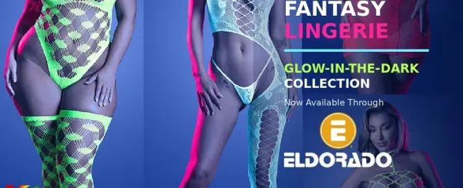 Eldorado Fantasy Lingerie glow-in-the-dark collection featuring new neon fishnet and mesh styles