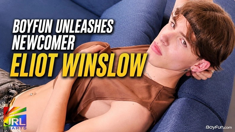 Eliot Winslow featured in a BoyFun Network newcomer audition editorial for JRL CHARTS Gay News.