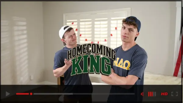 Trailer for Members Fantasy: Homecoming King starring Jack Valor and Grant Ducati as fraternity brothers whose friendship develops into something more.