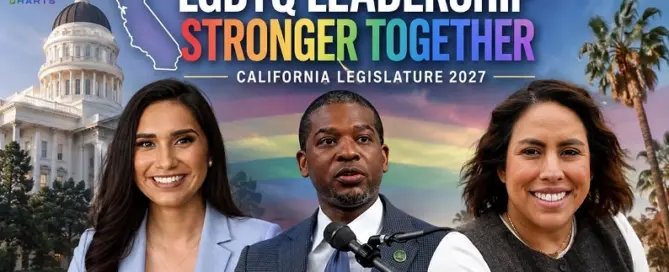Sabrina Cervantes, Corey A. Jackson and Caroline Menjivar represent growing LGBTQ leadership in the California Legislature for 2027.