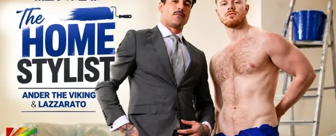 Lazzarato and Ander the Viking star in Menatplay’s The Home Stylist, featured on JRL CHARTS Gay News.