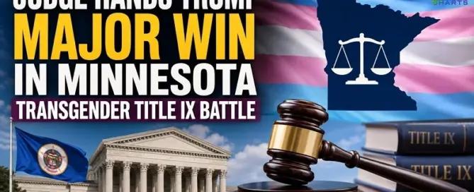 Minnesota transgender Title IX lawsuit editorial graphic highlighting a major Trump administration court victory over transgender student policies.
